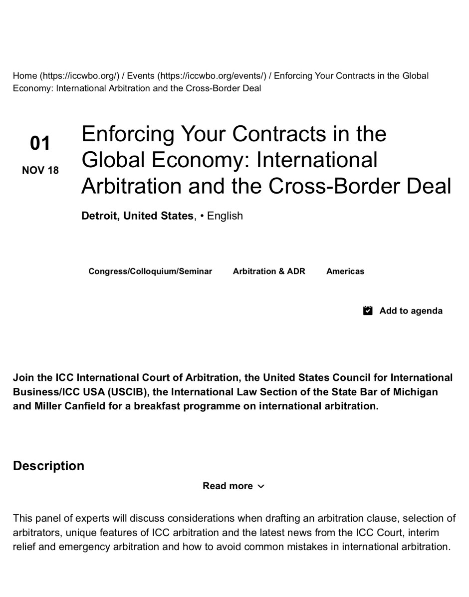 Enforcing Your Contracts in the Global Economy: International Arbitration and the Cross-Border Deal